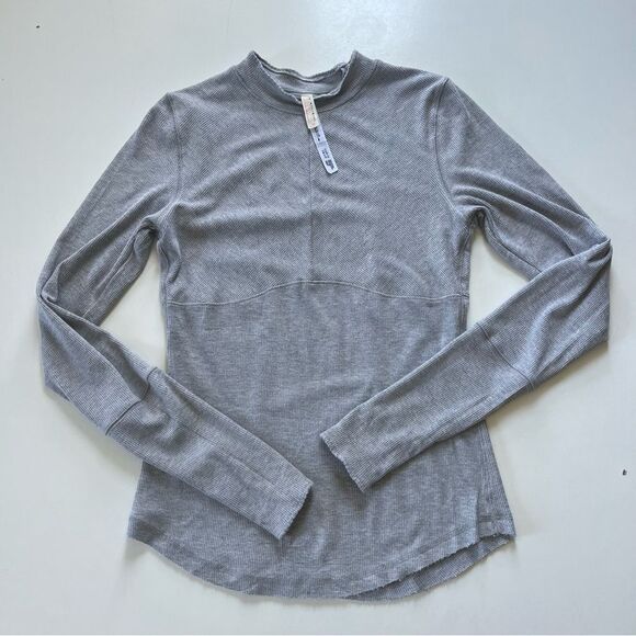 FREE PEOPLE MOVEMENT *GREY* Laura Long Sleeve Rib Top by at Free People Small - Picture 9 of 12